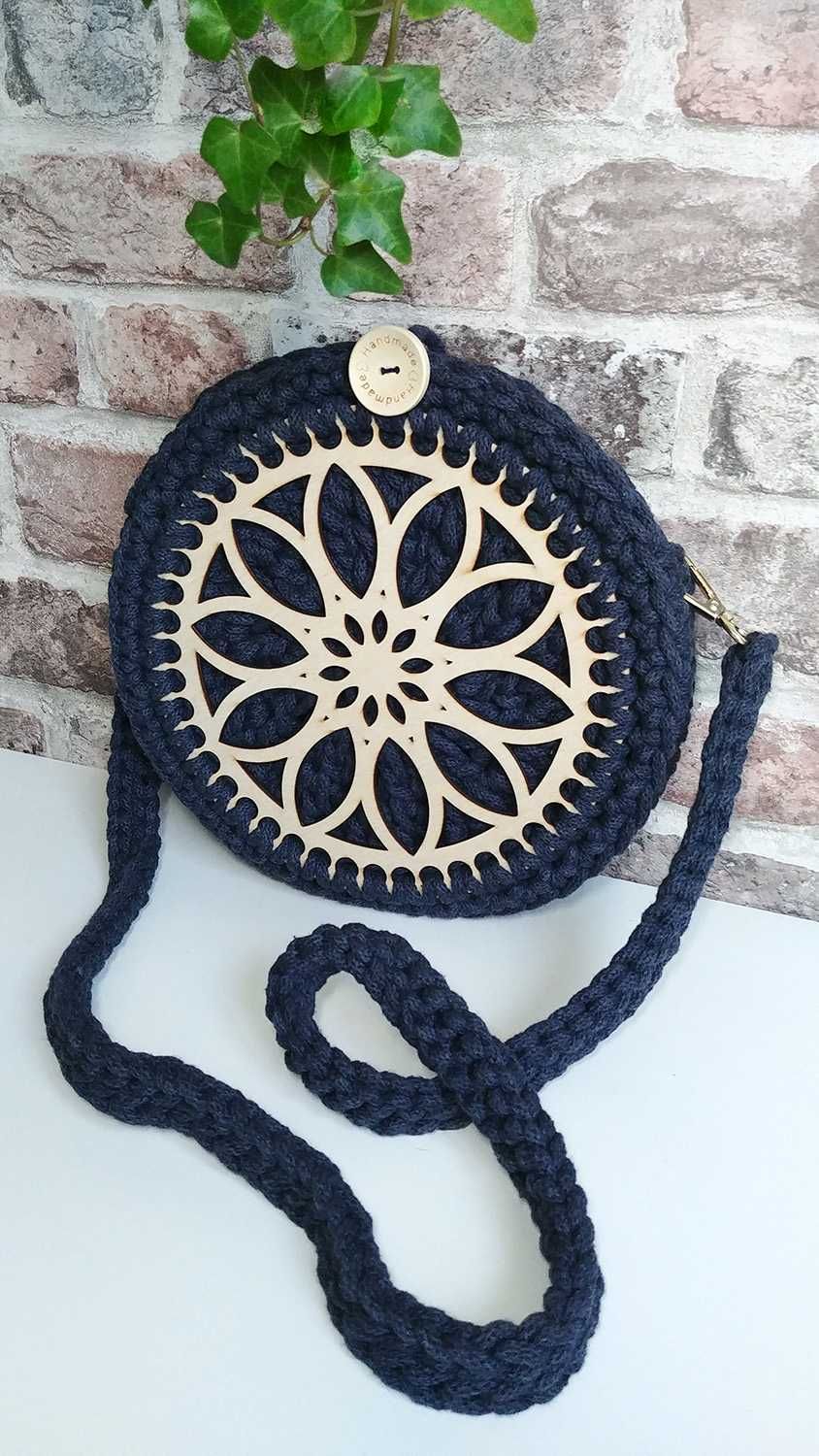 HANDMADE Torebka z bawełnianego, grubego sznurka 24cm