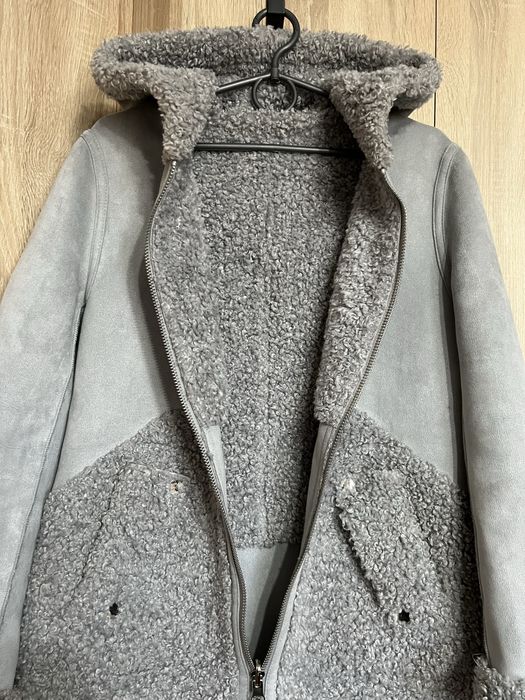 Двостороння дубленка / пальто зимове / розмір S-М