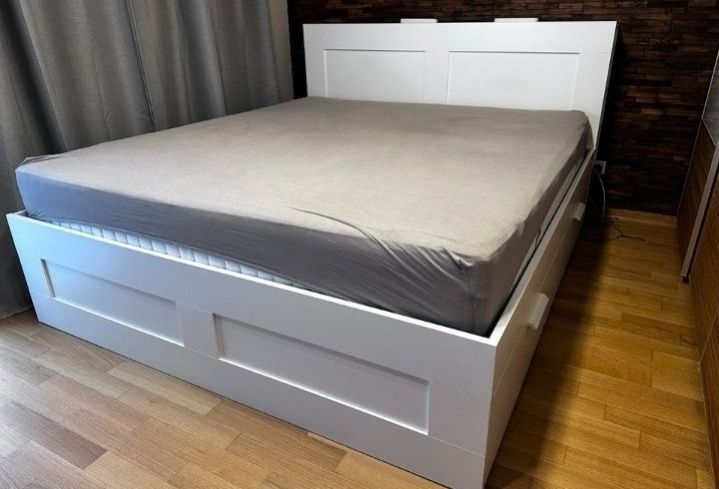 Łóżko Ikea Brimnes 180x200+4szuflady+stelaż+materac GRATIS+transport