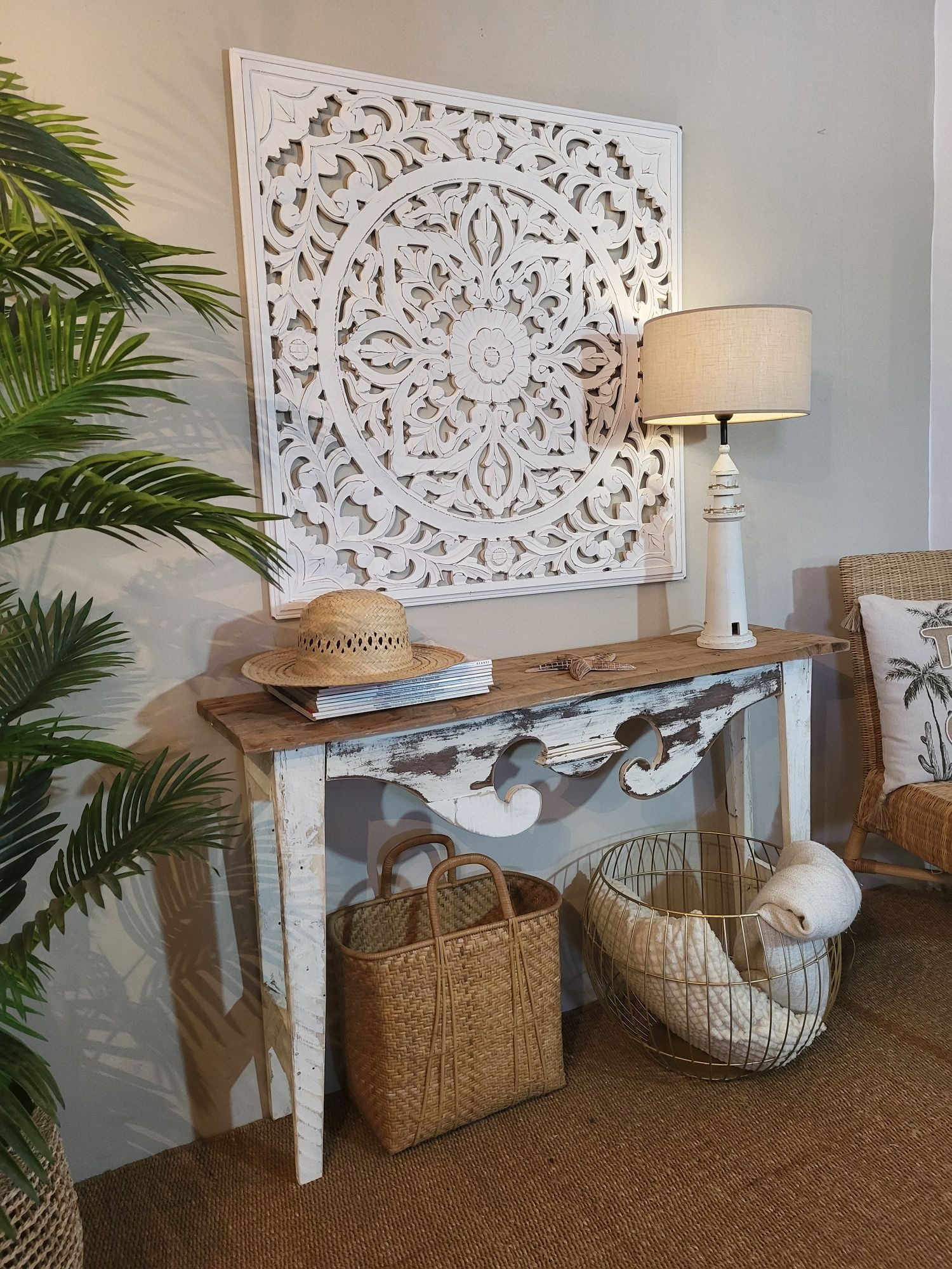 aparador, mesa, consola, decoracao, rustico