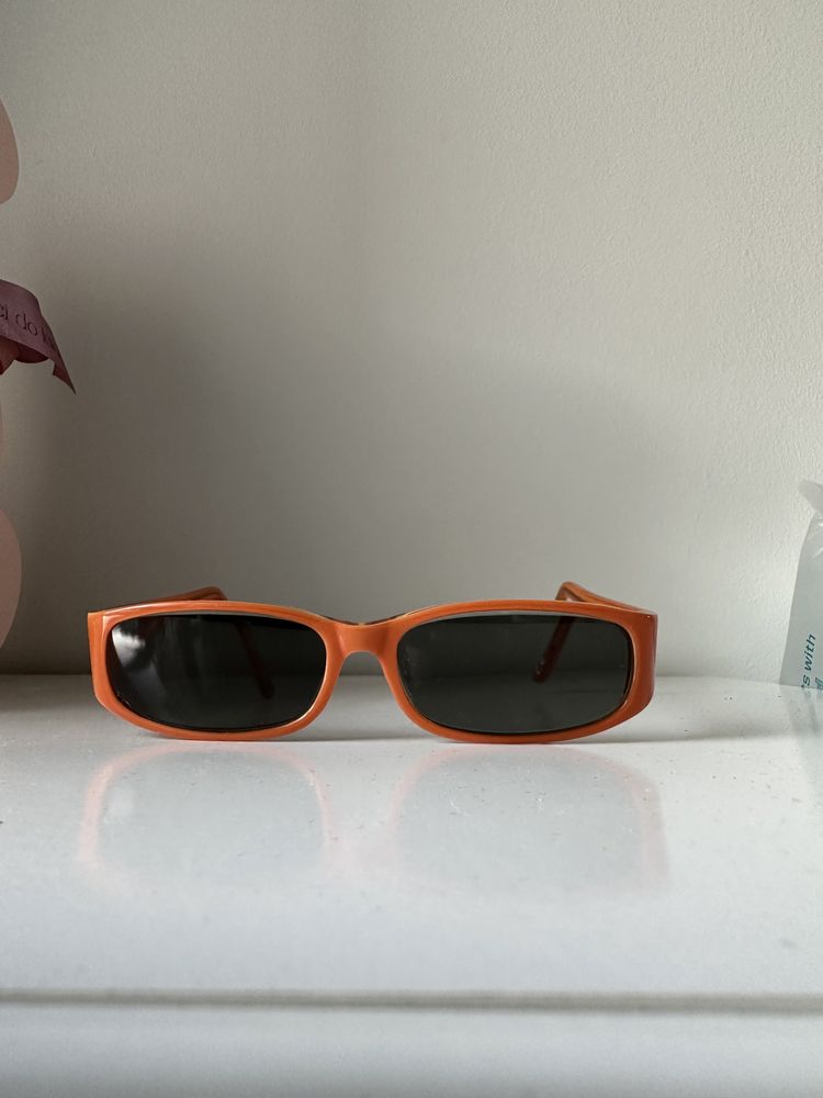 Tommy Hilfiger pomarańczowe okulary przeciwsłoneczne retro vintage