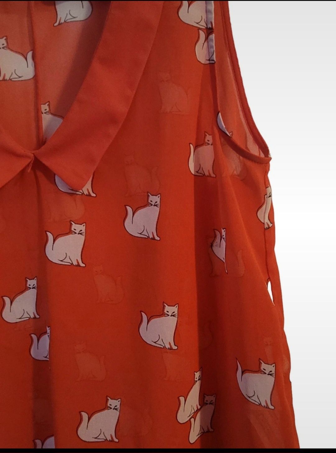 Blusa transparente com gatinhos