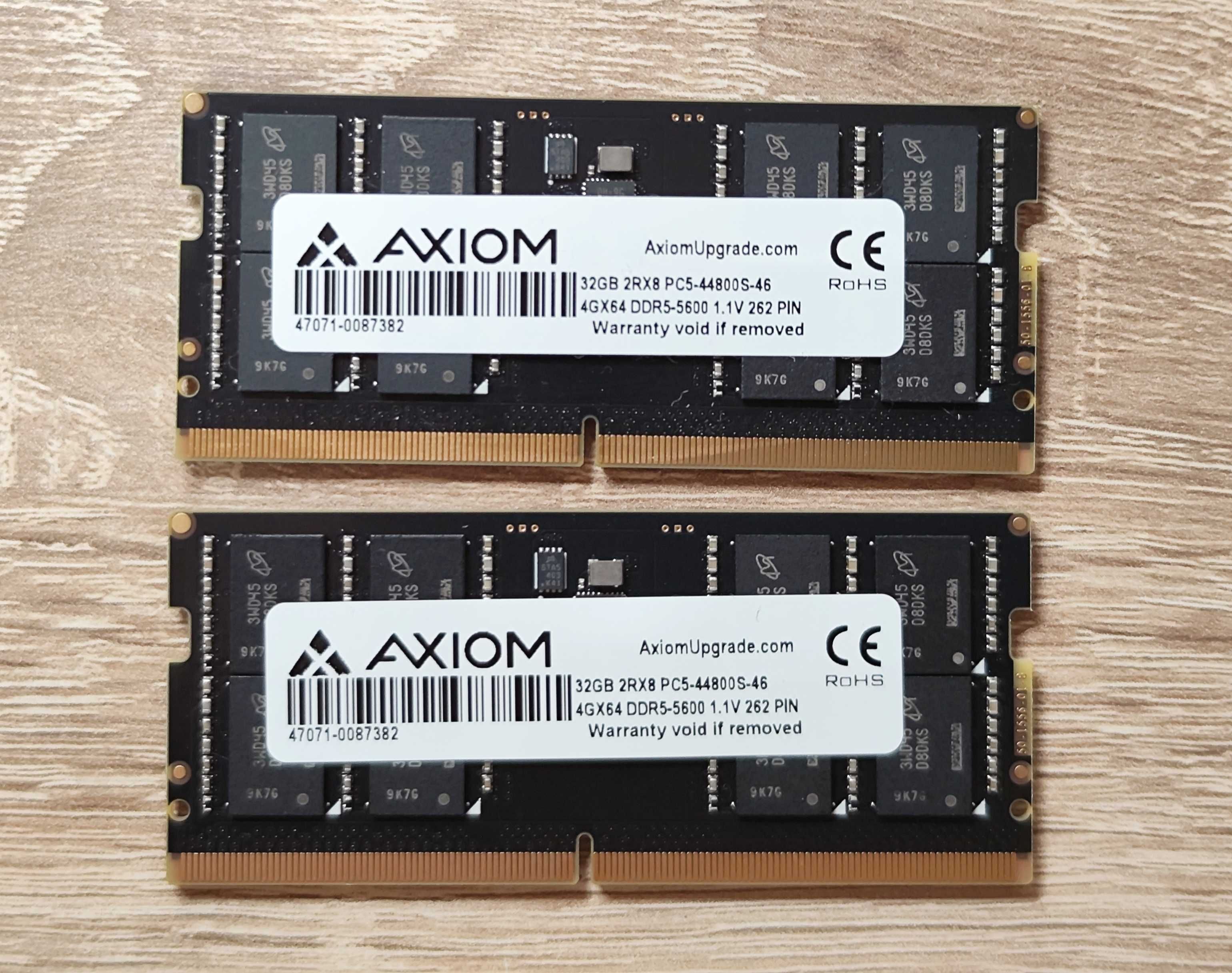 Axiom 2×32GB 2RX8 PC5-44800S-46 4GX64 DDR5-5600 1.1V 262 PIN SODIMM