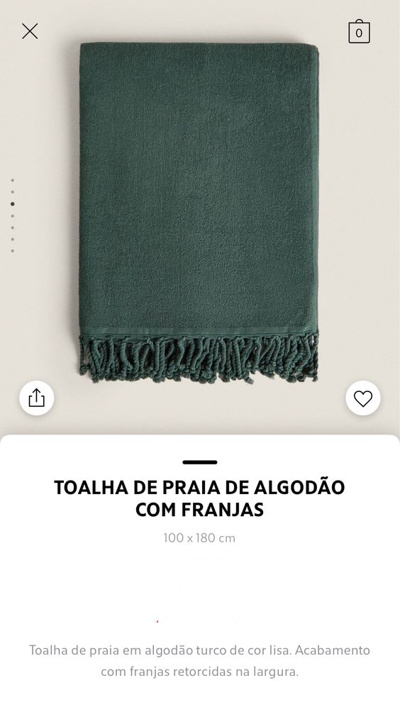 Toalha De Praia De Algodão Com Franjas Zara Home NOVO