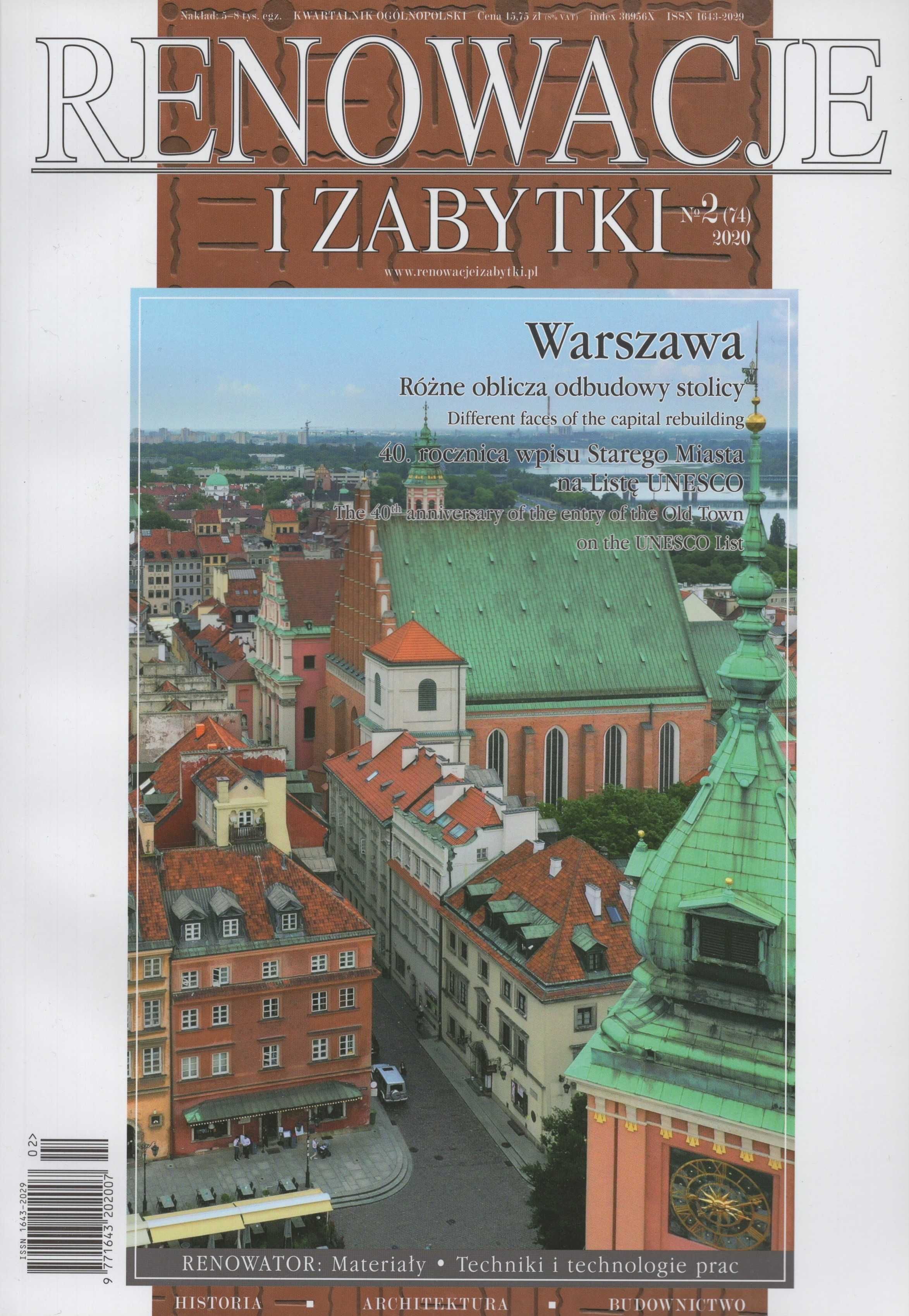 Renowacje i Zabytki nr 2 (74) rok 2020 - Warszawa - Stare Miasto