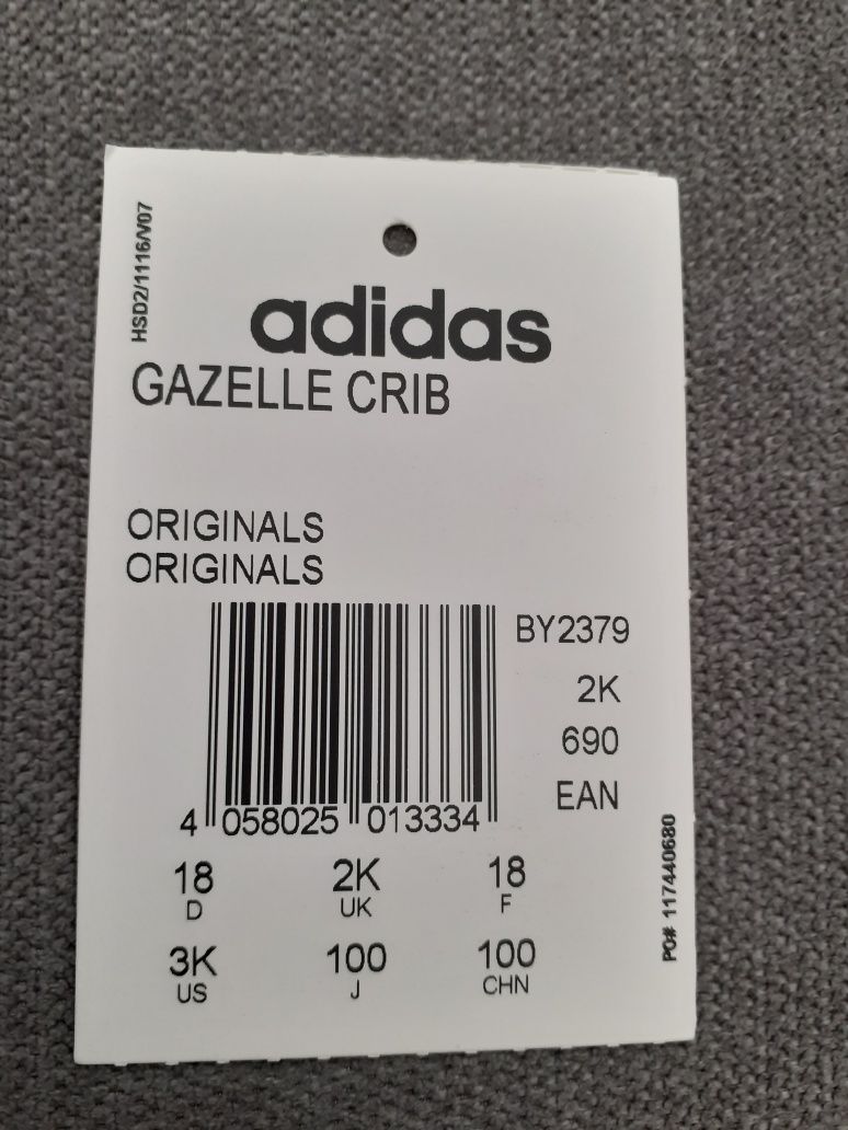 Buty niemowlęce Adidas Gazelle Crib r.18 niechodki zamsz