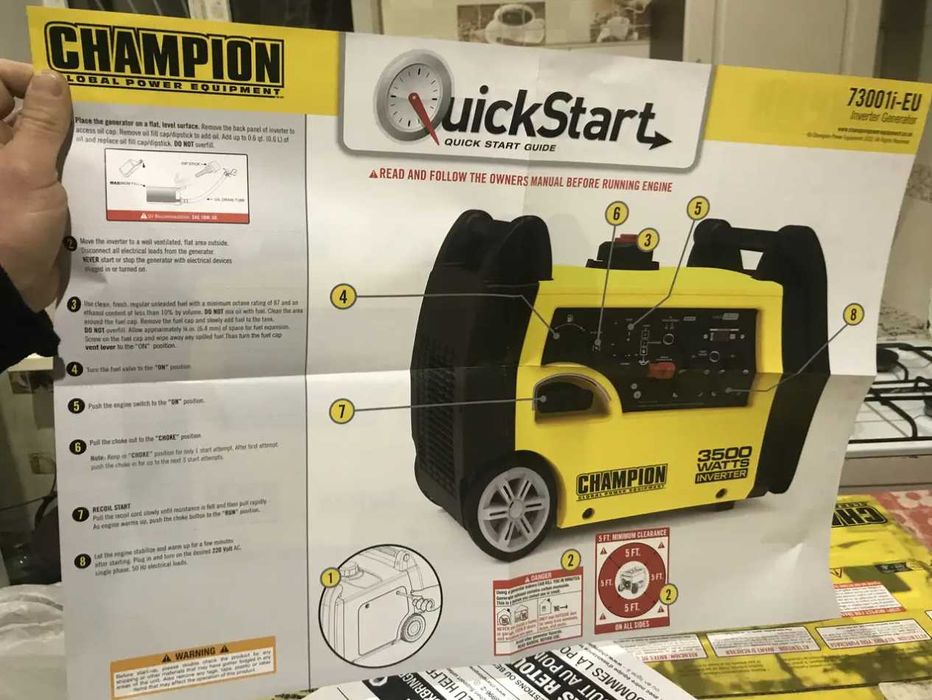 Инверторный генератор Champion 7300 3,5 кВт 73001i-E-EU (3500 Watt)