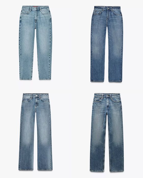 Джинси zara wide leg mom straight