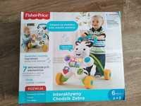 Interaktywny jeździk, pchacz zebra do nauki chodzenia Fisher Price