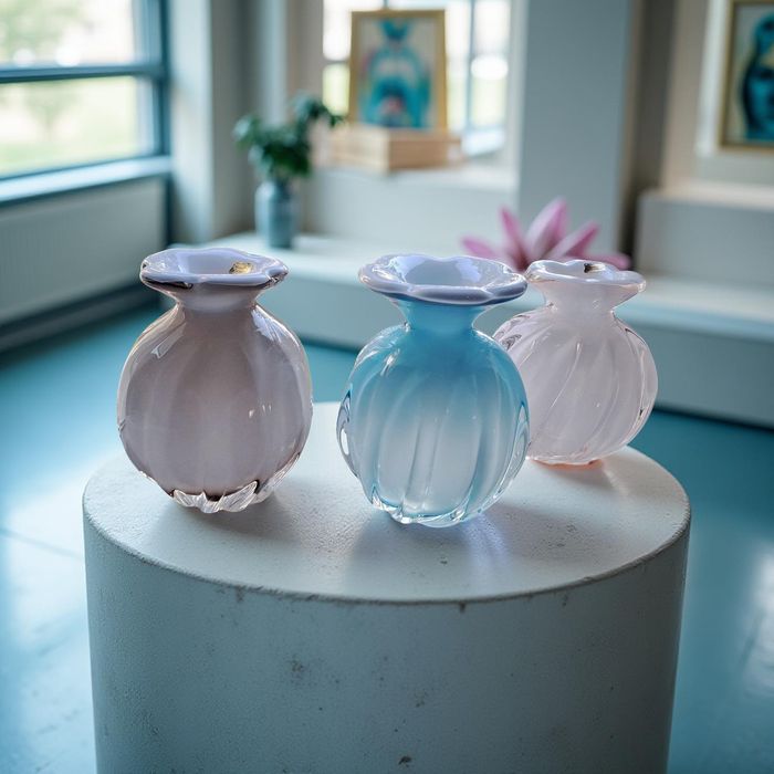 Wazon Egermann, Czeskie szkło artystyczne
Kolor wazon opalowy z delika