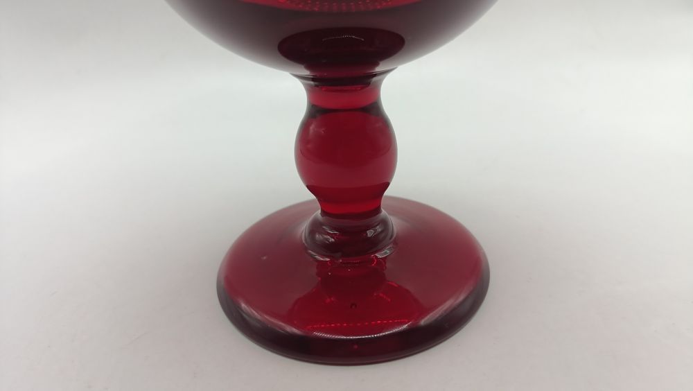 Rubinowe czerwona owocarka szkło artystyczne żardiniera