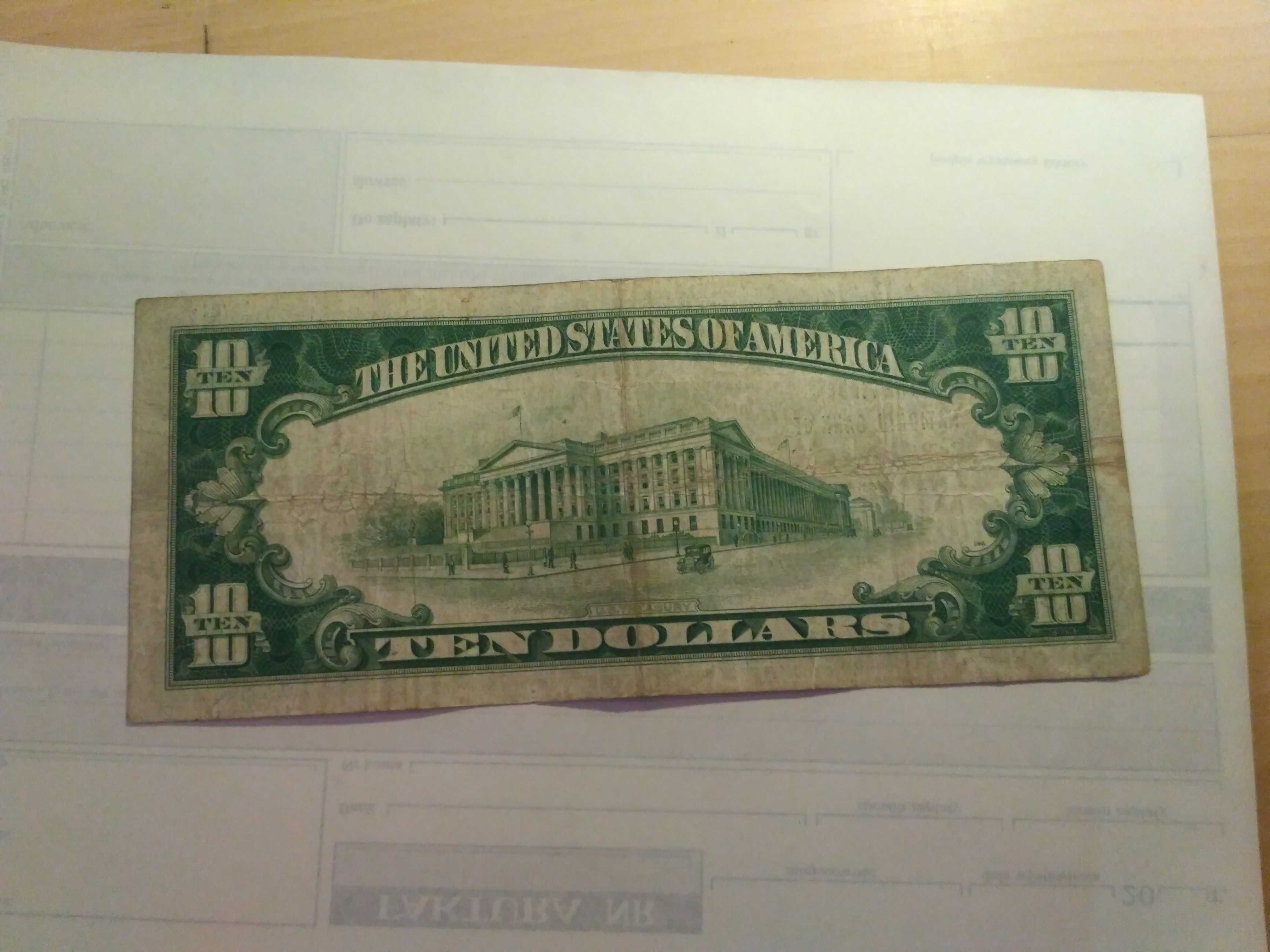 10 dolarów 10$ 1929 SCRANTON Rarytas Ładny stan.  Niski numer.