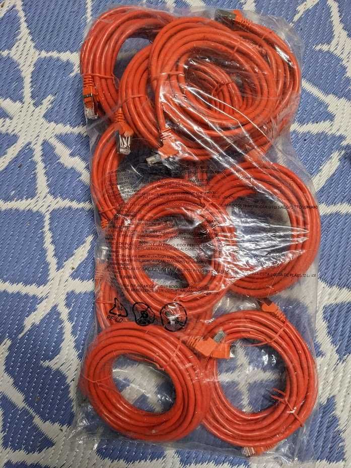 Kabel przewód sieciowy LAN ethernet skrętka patchcord 10 x 5m CAT6