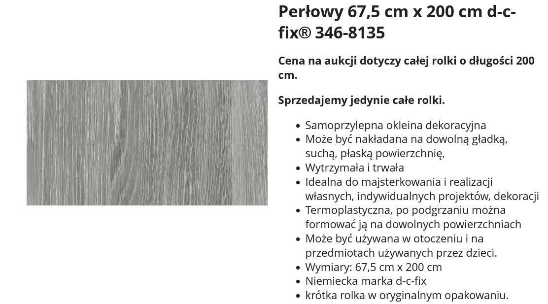 Folia samoprzylepna dekoracyjna Drewno Dąb Perłowy - 3 sztuki