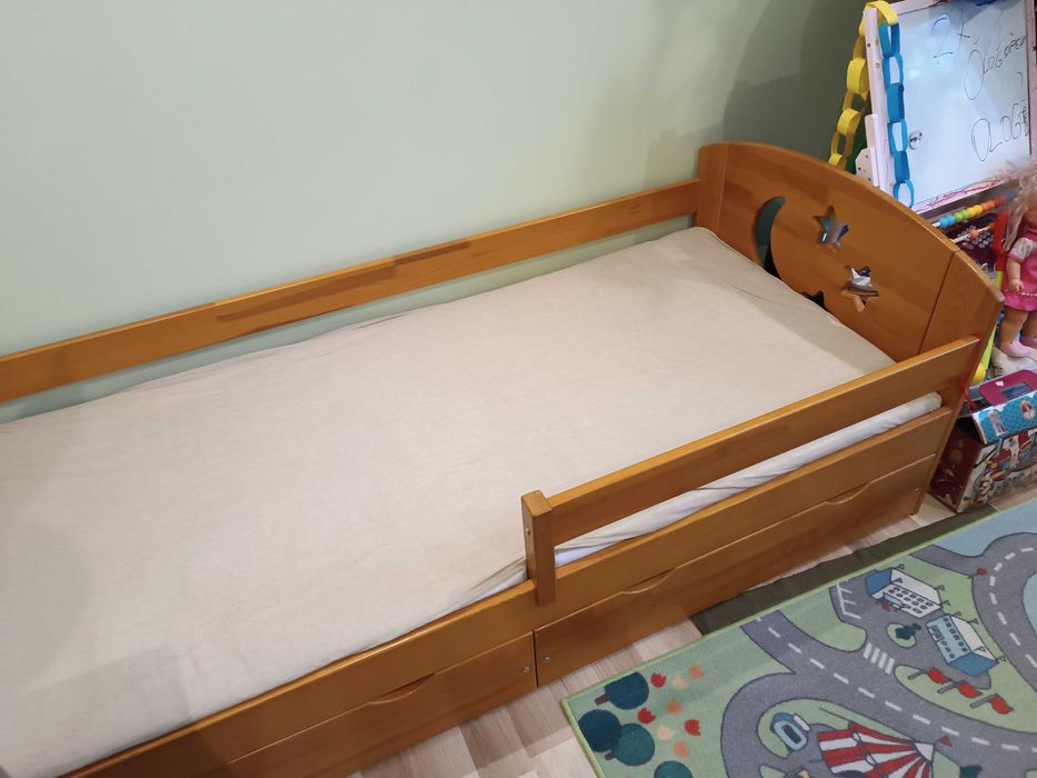 Łóżko dziecięce 200/90 z szufladami jak nowe z materacem