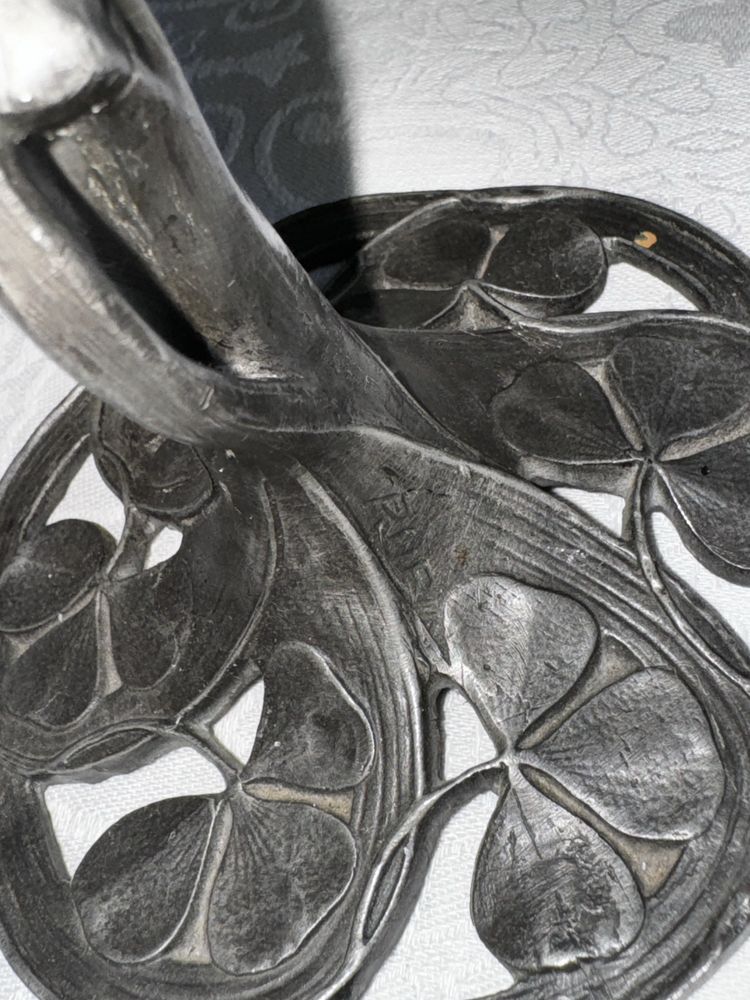 Świecznik secesyjny antyk metal Auguste Rudin