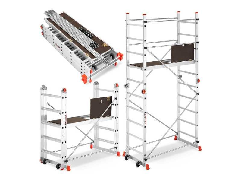 Rusztowanie aluminiowe przegubowe jezdne HIGHER Acro-Twin 3,90m 2x10