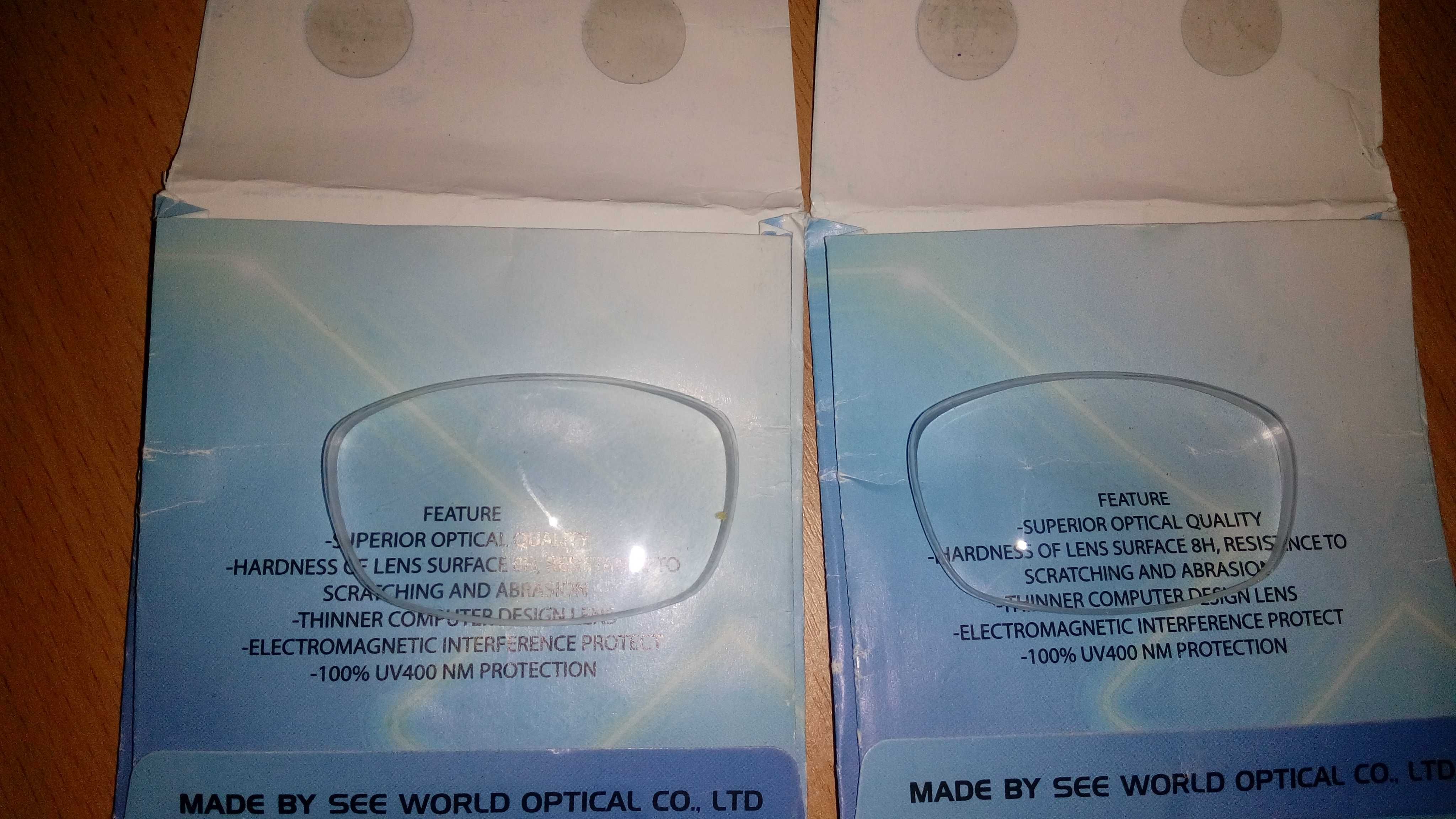 Линзы на очки с диоприями (- 6) обе