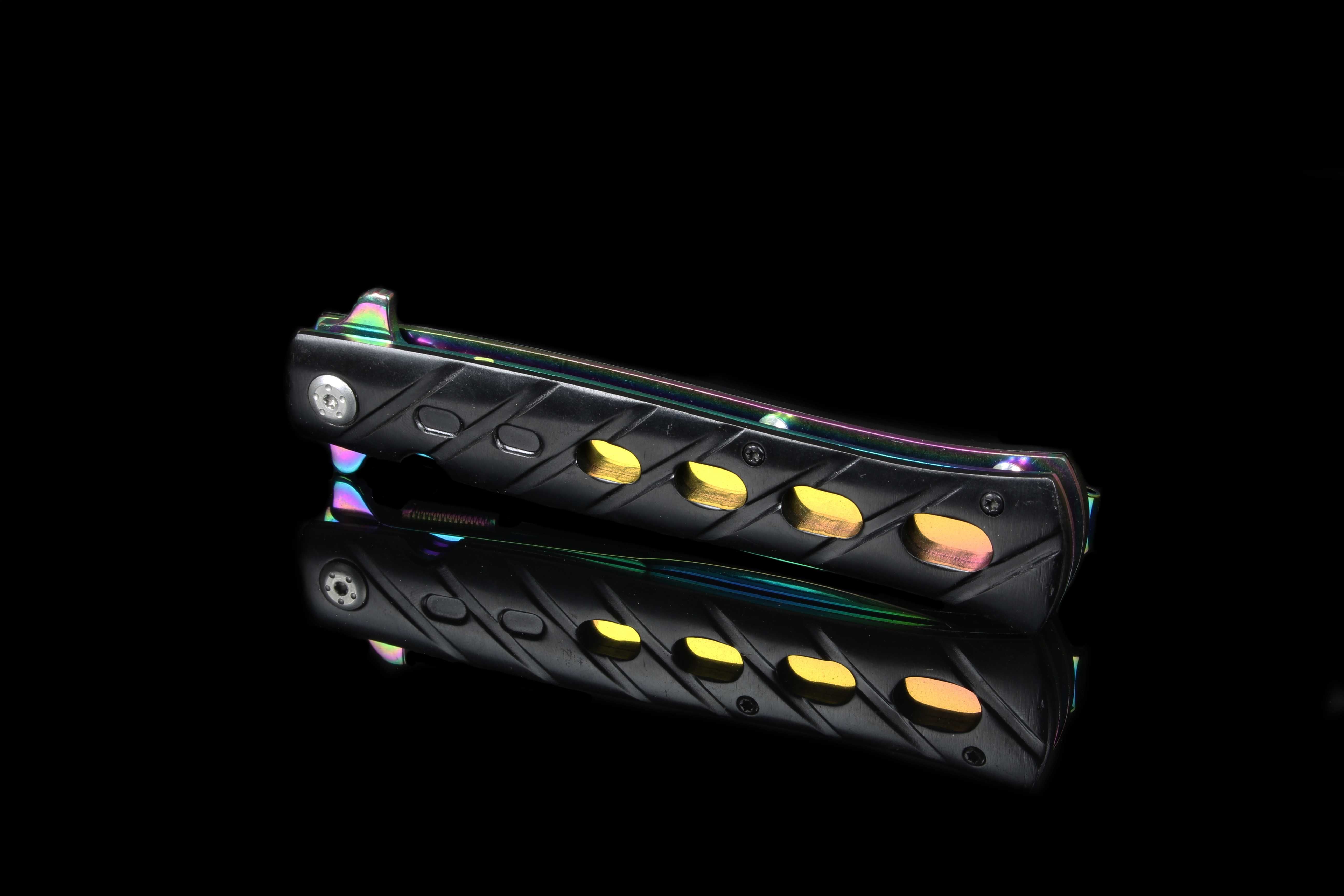 Nóż scyzoryk sztylet Rainbow Tęczowy USA Design F7