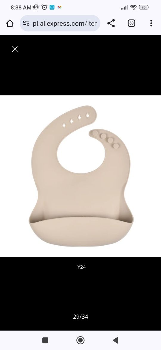 Sliniaczek/sliniak dla dziecka silikonowy na prezent gumowy z kieszonk