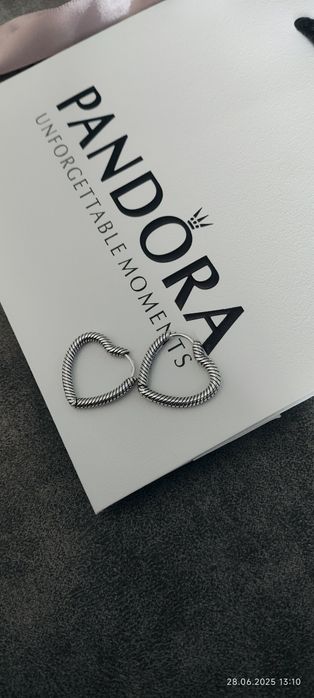 Сережки кульчики  серце Пандора Pandora Акція