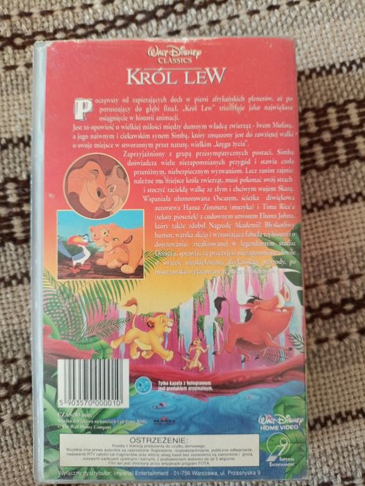 Sprzedam kasetę VHS Król Lew