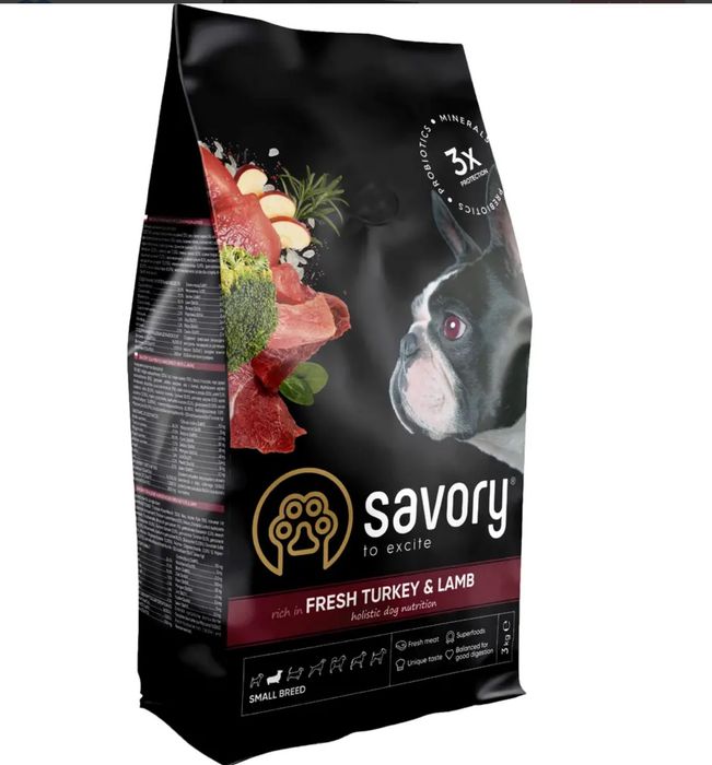 Savory Small Breed Свіжа індичка та ягня 3 кг