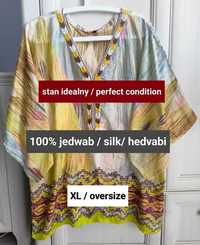 L XL XXL oversize jedwabna tunika vintage boho hippie etno lato plaża