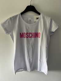 Bialy t-shirt Moschino