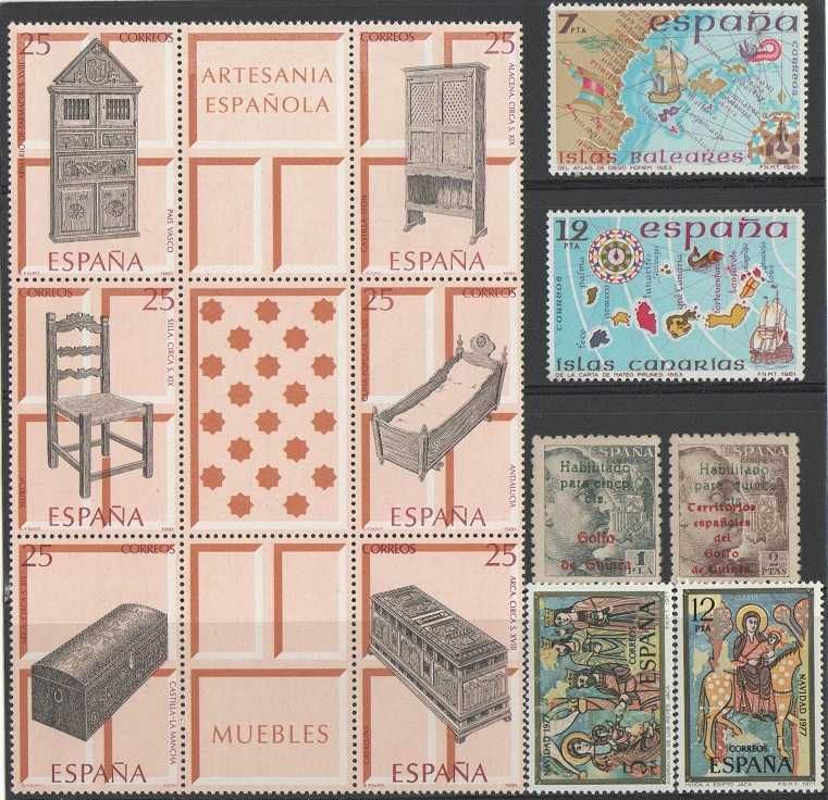 Filatelia: Espanha, 72 selos novos e usados