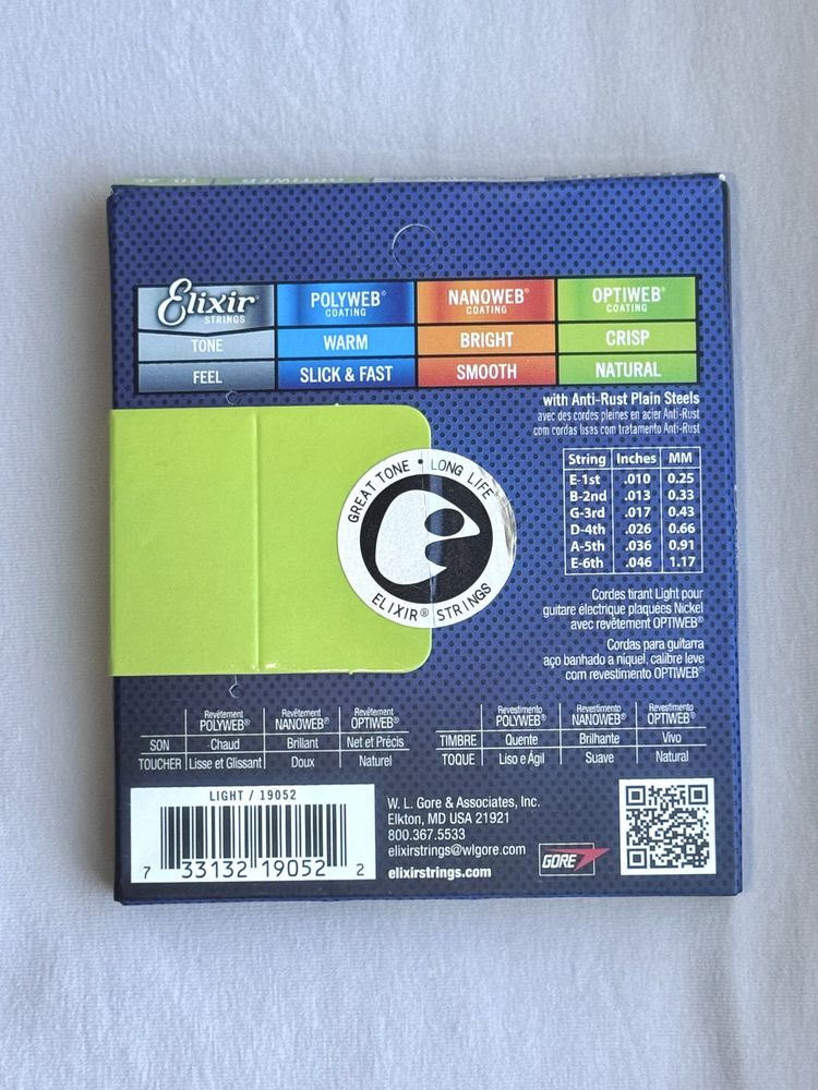 Струни для гітари Elixir 10 46 Optiweb