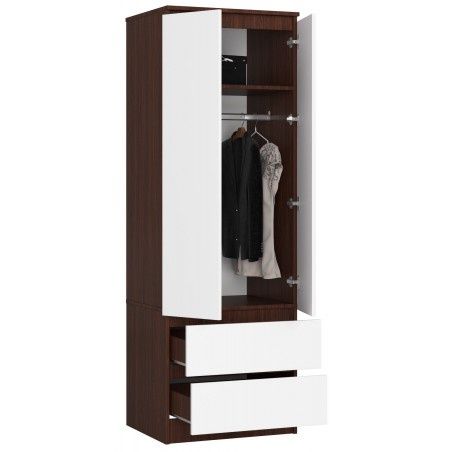 SZAFA Star S 60 cm 2 drzwiI 2 szuflady  WENGE / BIAŁA