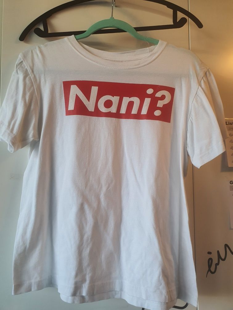 Biały tshirt Manga Anime "Nani?"