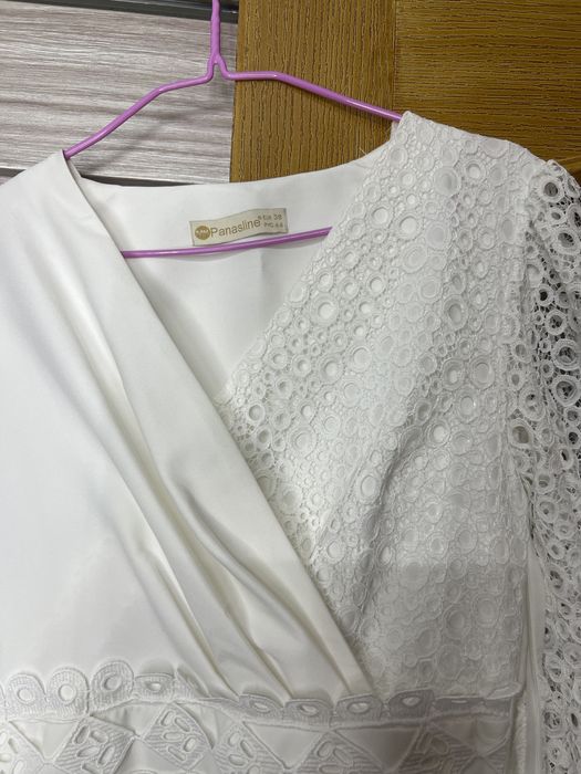 Сукня біла юбка плісеровка рукав кружево дуже ніжна та жіночна