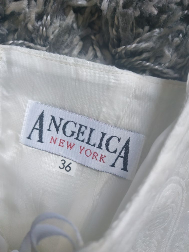 ANGELICA New York 36 Biała perła NOWY gorset wiązany z tyłu LUXUS