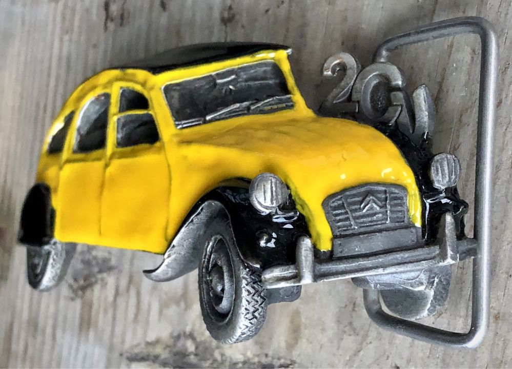 Stara klamra do paska CITROEN 2CV ręcznie odlewana retro Kaczka 1993 !