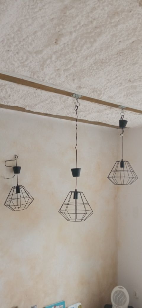 3 duże lampy loftowe