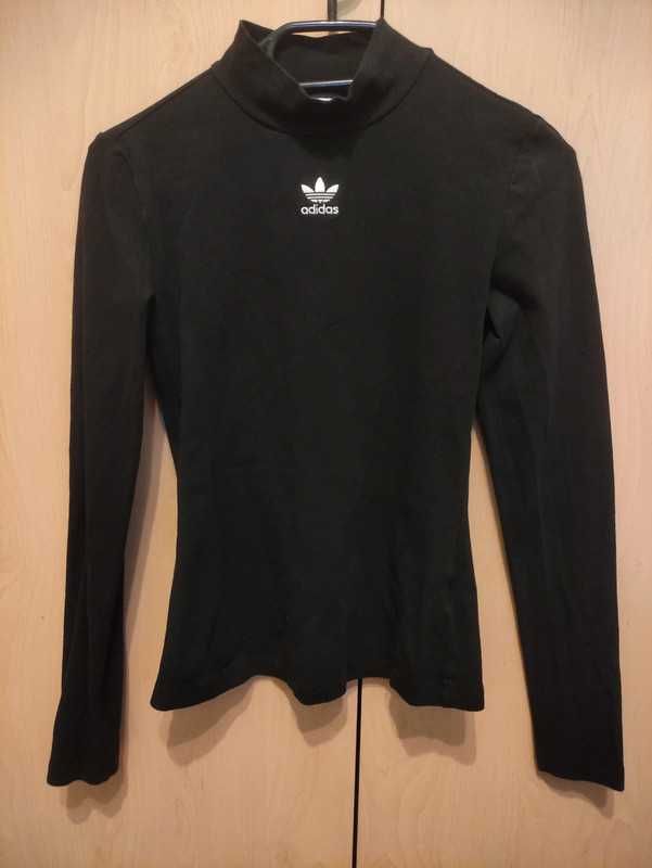 Czarna bluzka z długim rękawem Adidas XS 34 golf bluzeczka damska