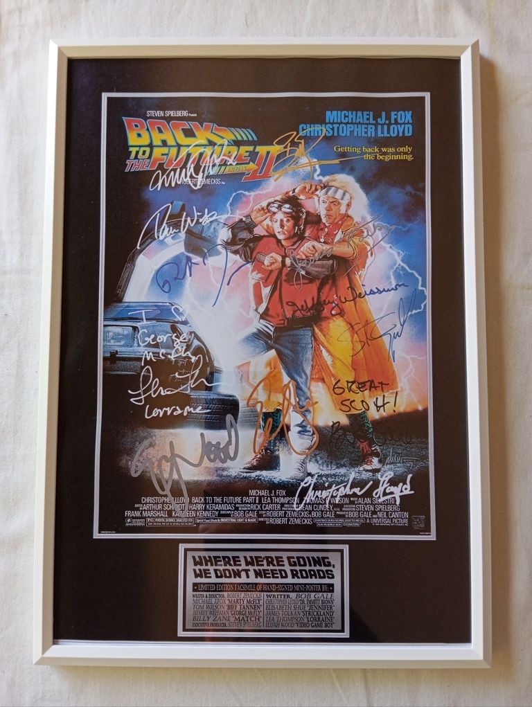Moldura Filme Back to The Future 2 com Autógrafos (A4)