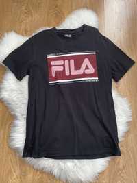 Tshirt czarny z napisem, FILA rozmiar L