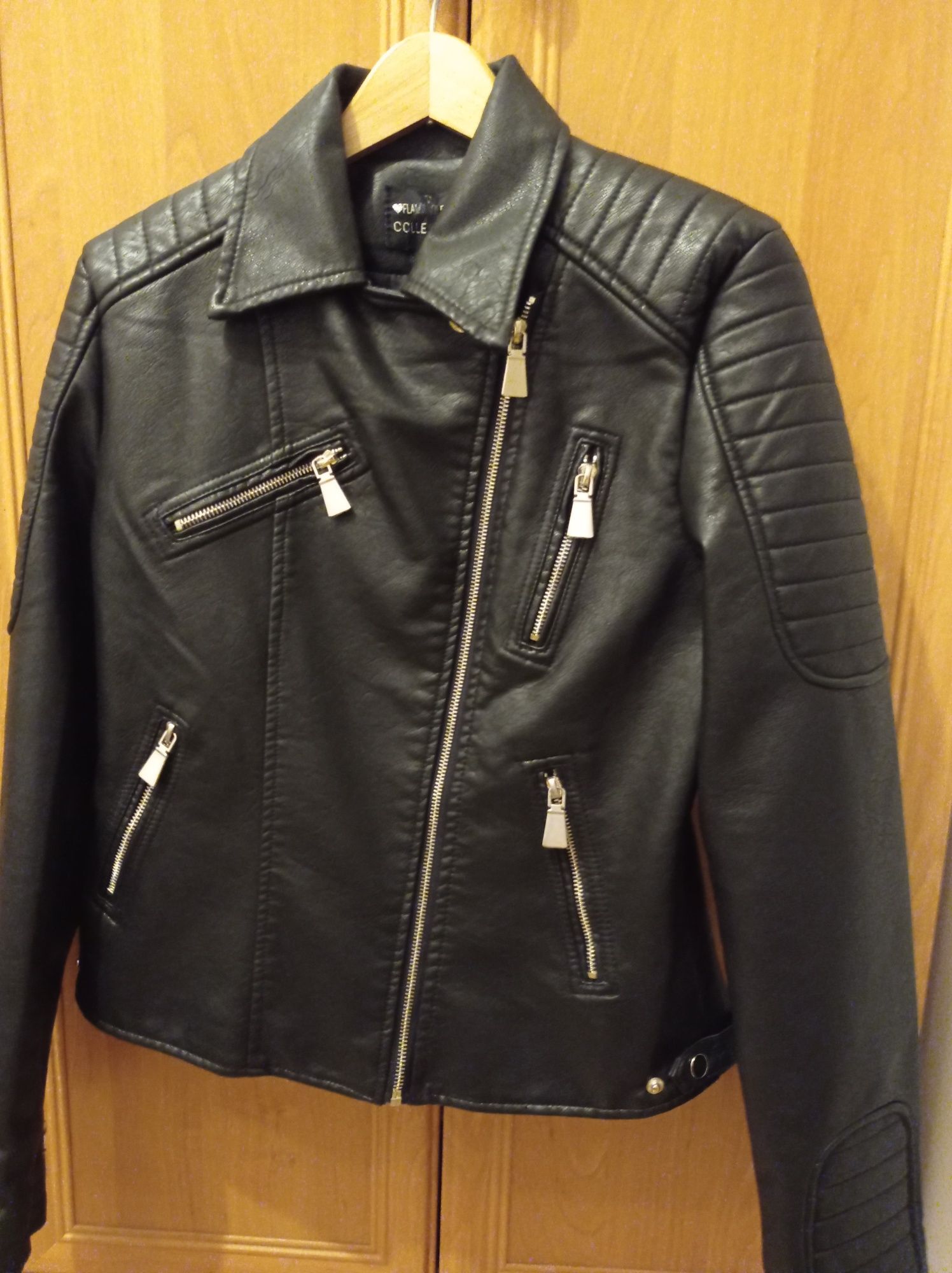Nowa kurtka ramoneska czarna typu Biker na prezent rozmiar M