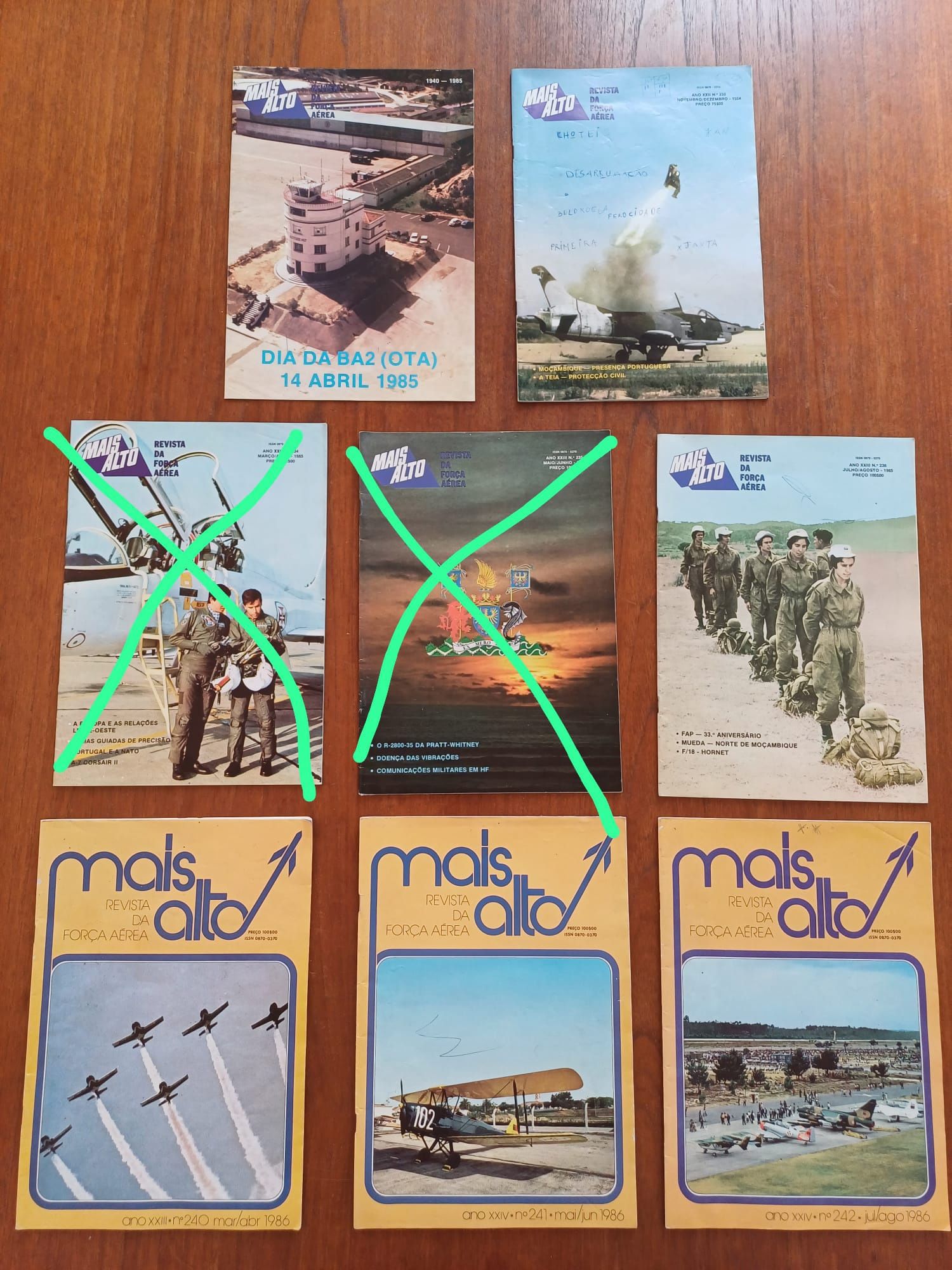 Revistas da Força Aérea "Mais Alto" dos anos 80