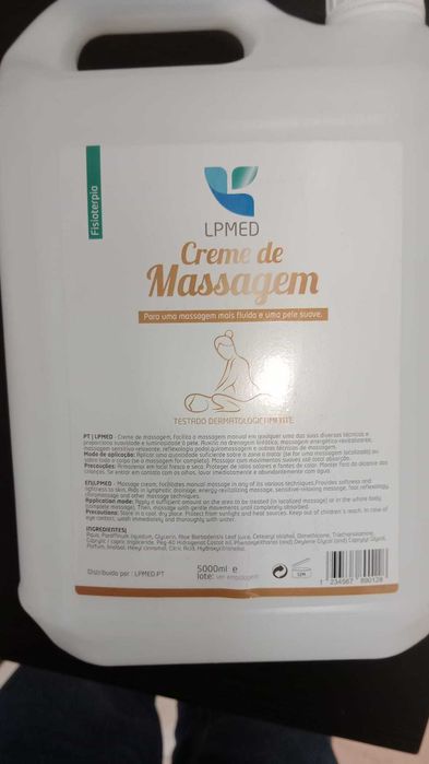 Creme de massagem 5 litros - NOVO