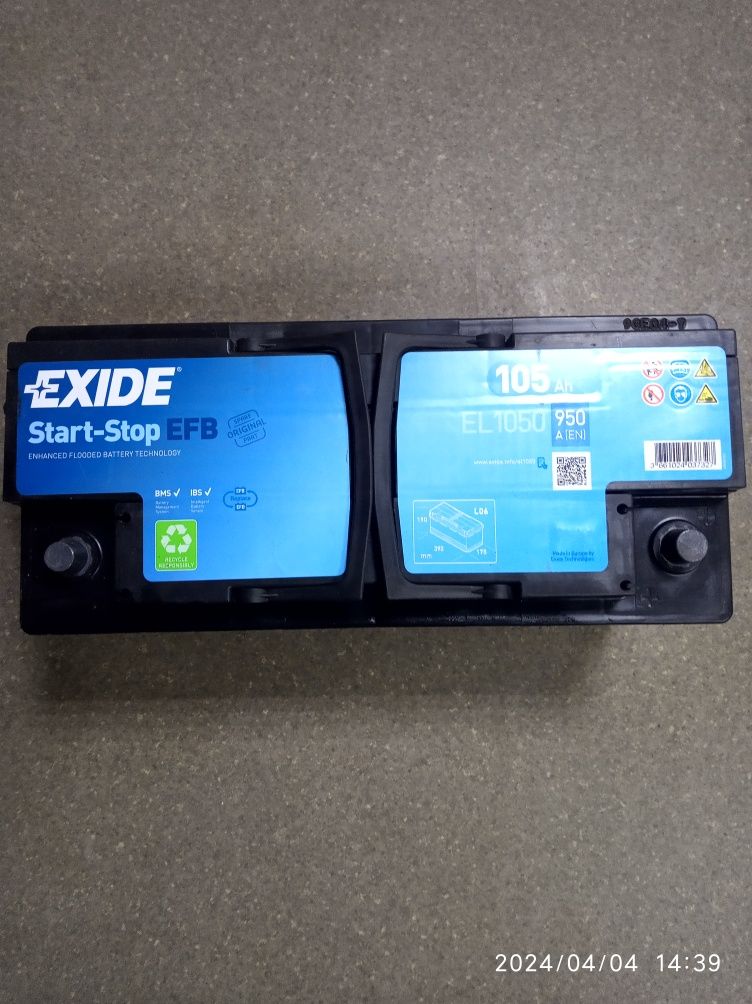 Аккумулятор EXIDE Start-stop EL1050 105Ah