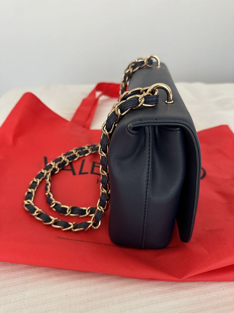 Mala Valentino azul marinho e dourado (como NOVA)