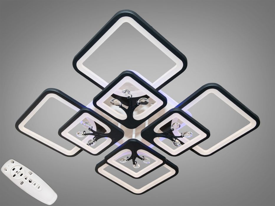 Світлодіодна акрилова люстра з пультом та підсвіткою 190W