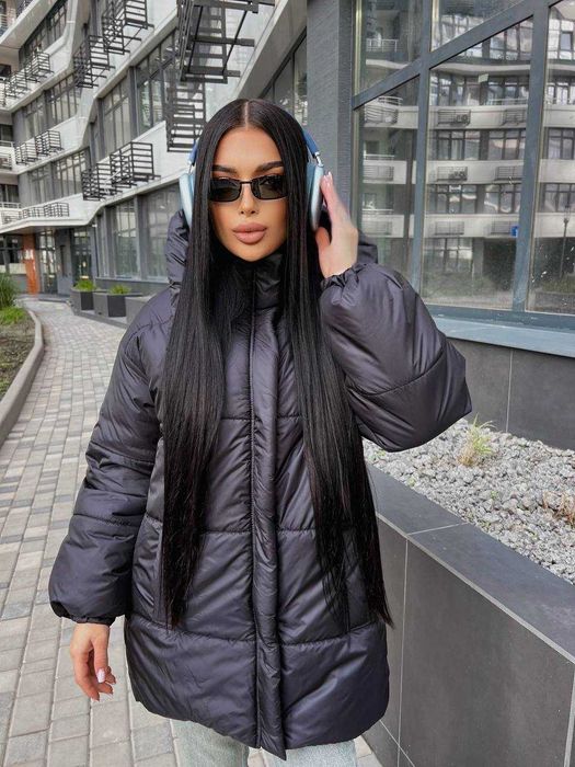 Жіноча зимова куртка пуфер пуховик мікро пух 250