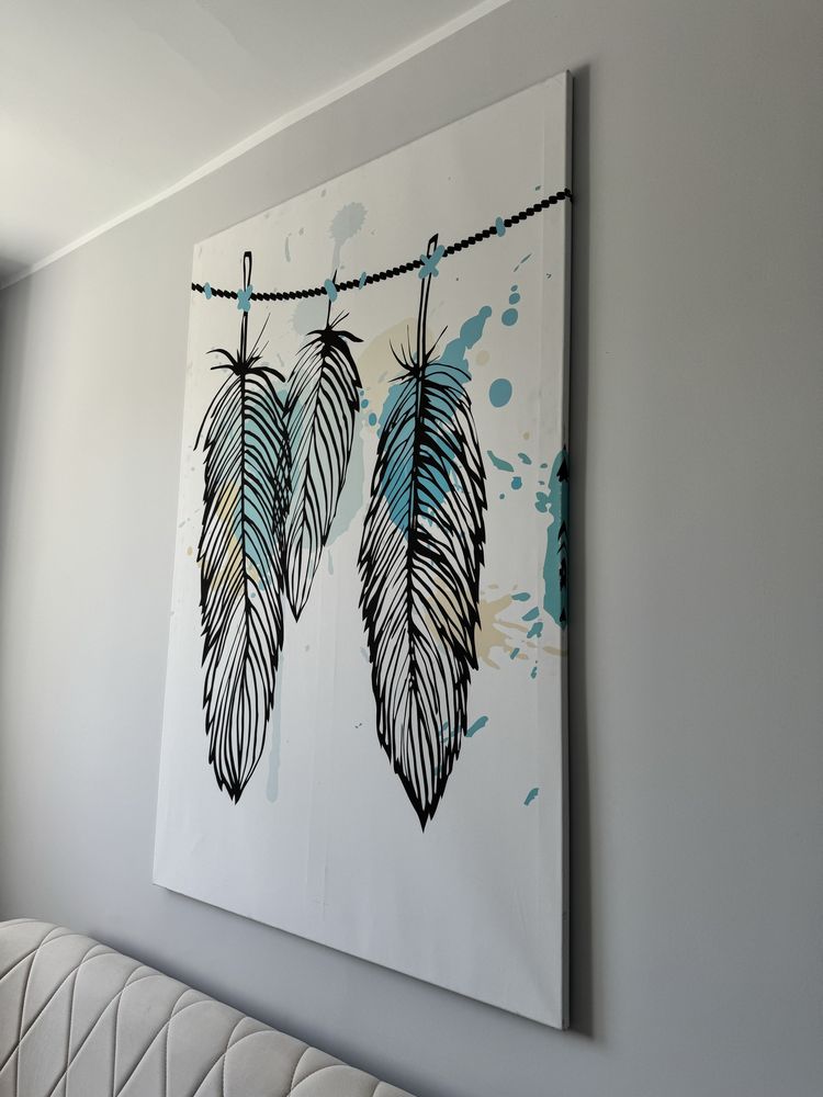 Obraz grafika pióra nowoczeny 100cm na 150cm