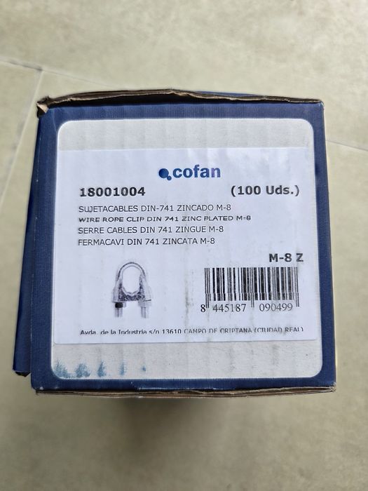 Zacisk 100 szt linowy kabłąkowy dla liny m-8