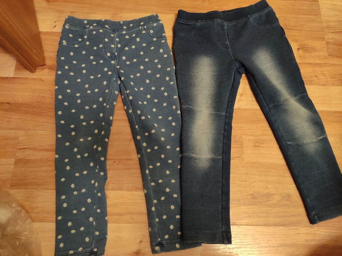 Spodnie legginsy jeansy w gumkę 104